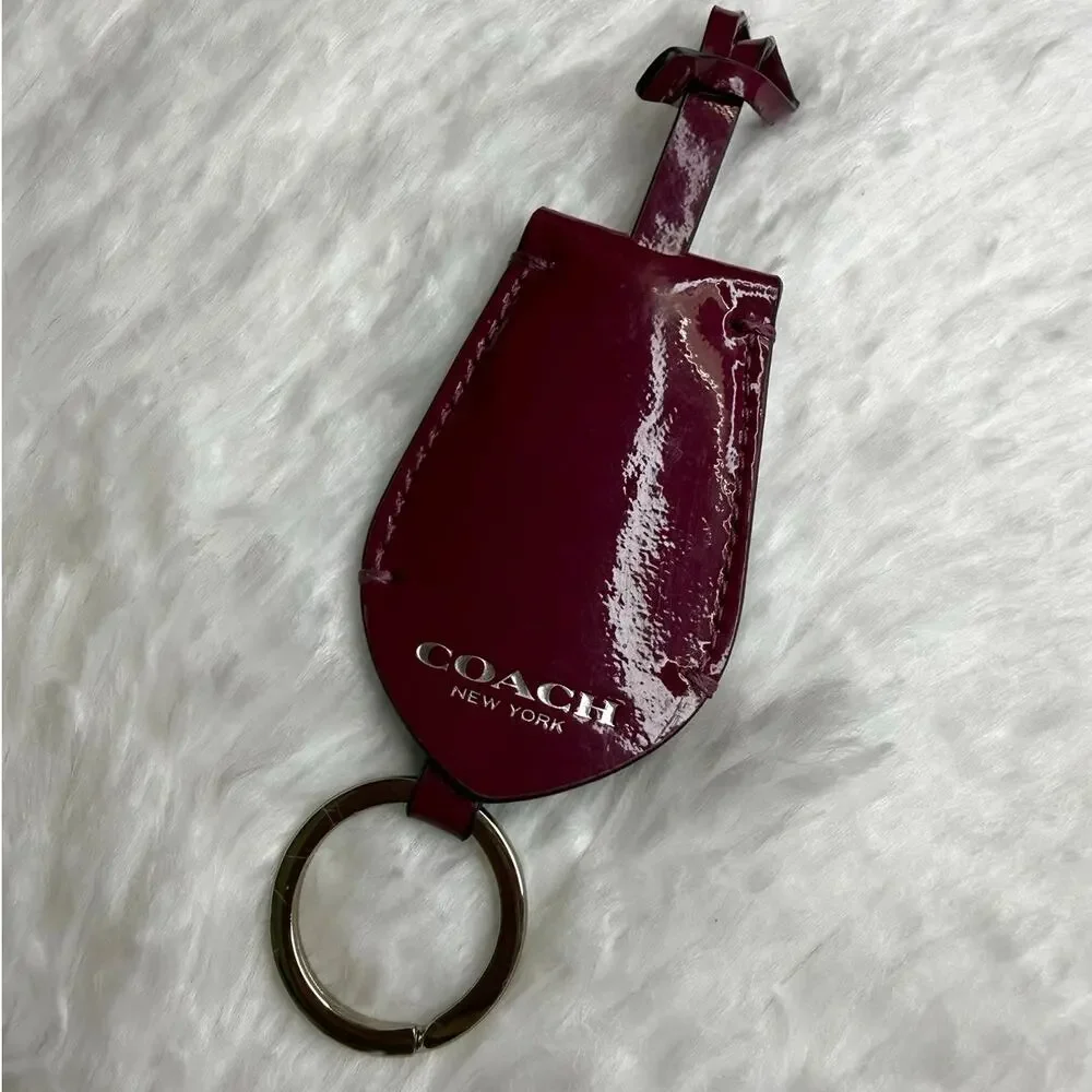 Coach Ring Patent Leather Bag Charm Key Fob